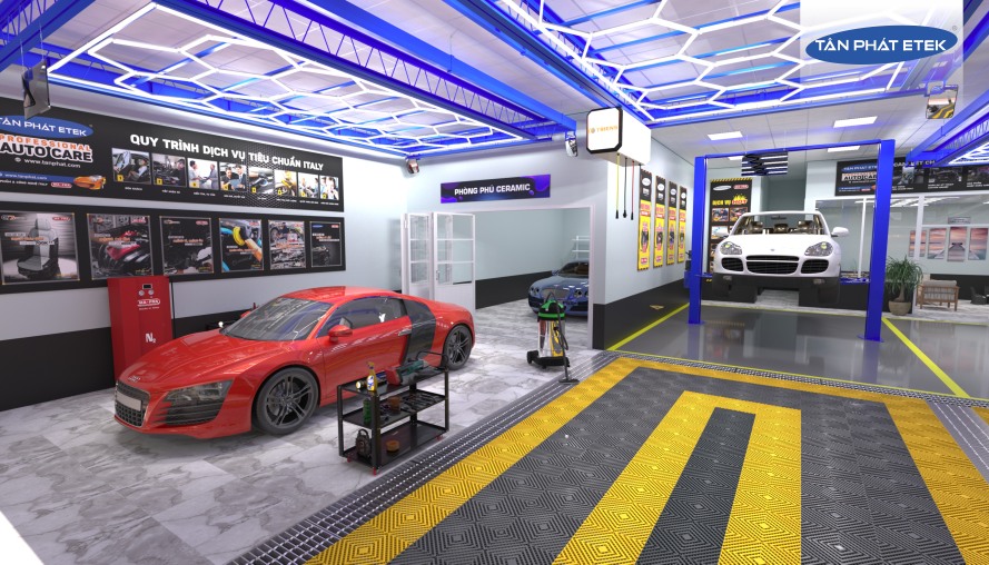 Cách bố trí thông minh sẽ giúp trung tâm dù nhỏ nhưng vẫn tạo cảm giác chuyên nghiệp trong mắt khách hàng.