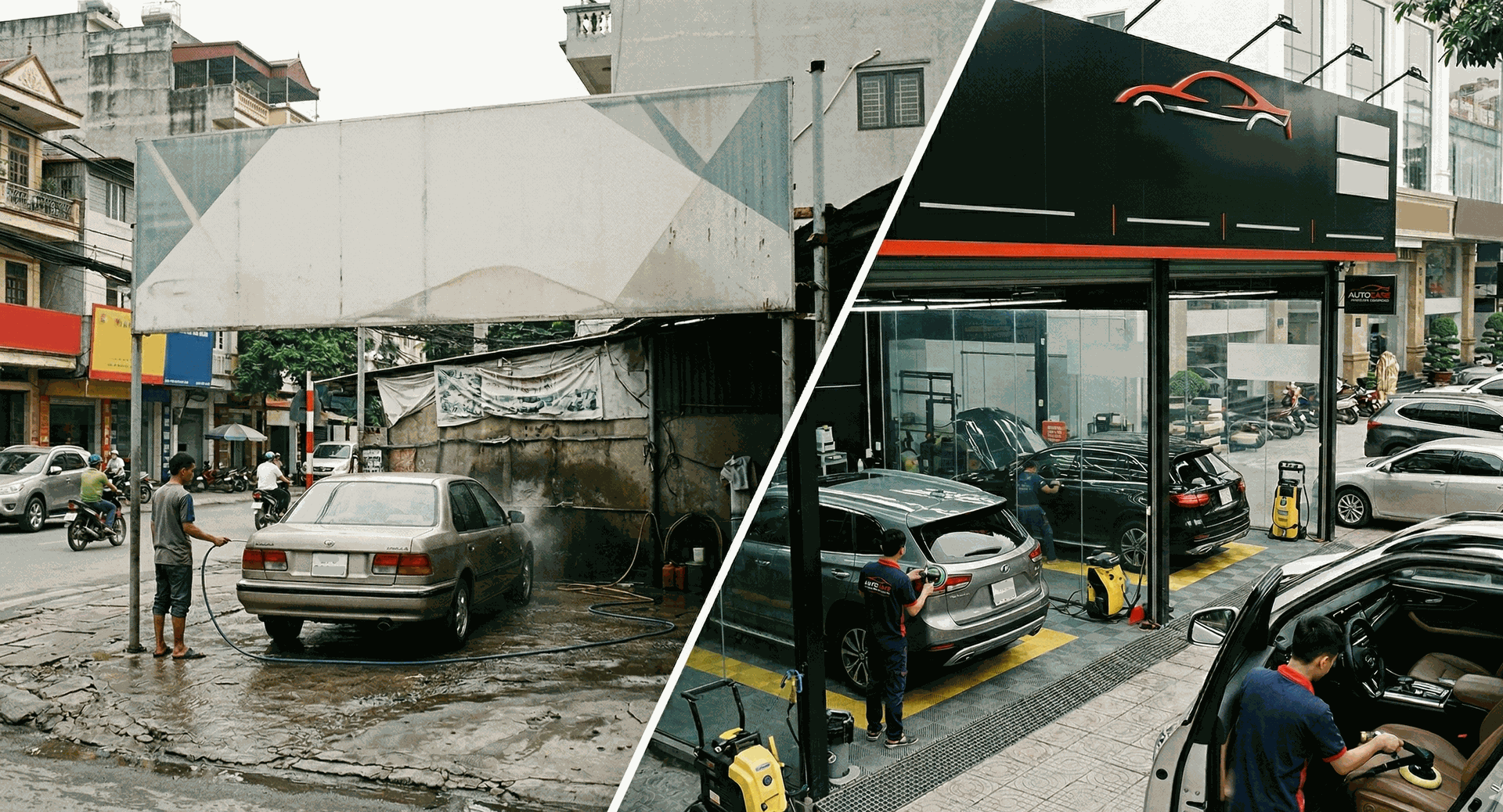 Sự khác biệt trạm rửa xe truyền thống và chuyên nghiệp Sự khác biệt trạm rửa xe truyền thống và chuyên nghiệp