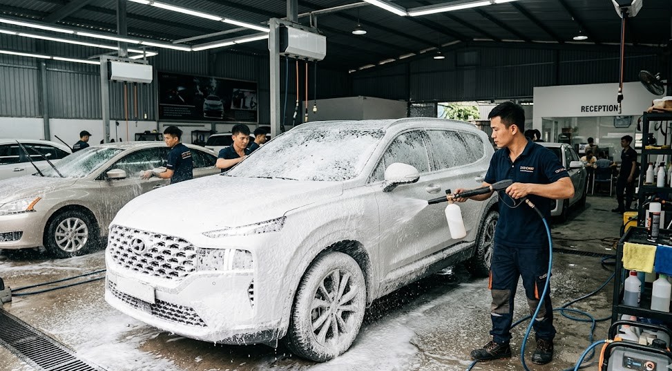 Mô hình trạm rửa xe chuyên nghiệp Mô hình trạm rửa xe chuyên nghiệp