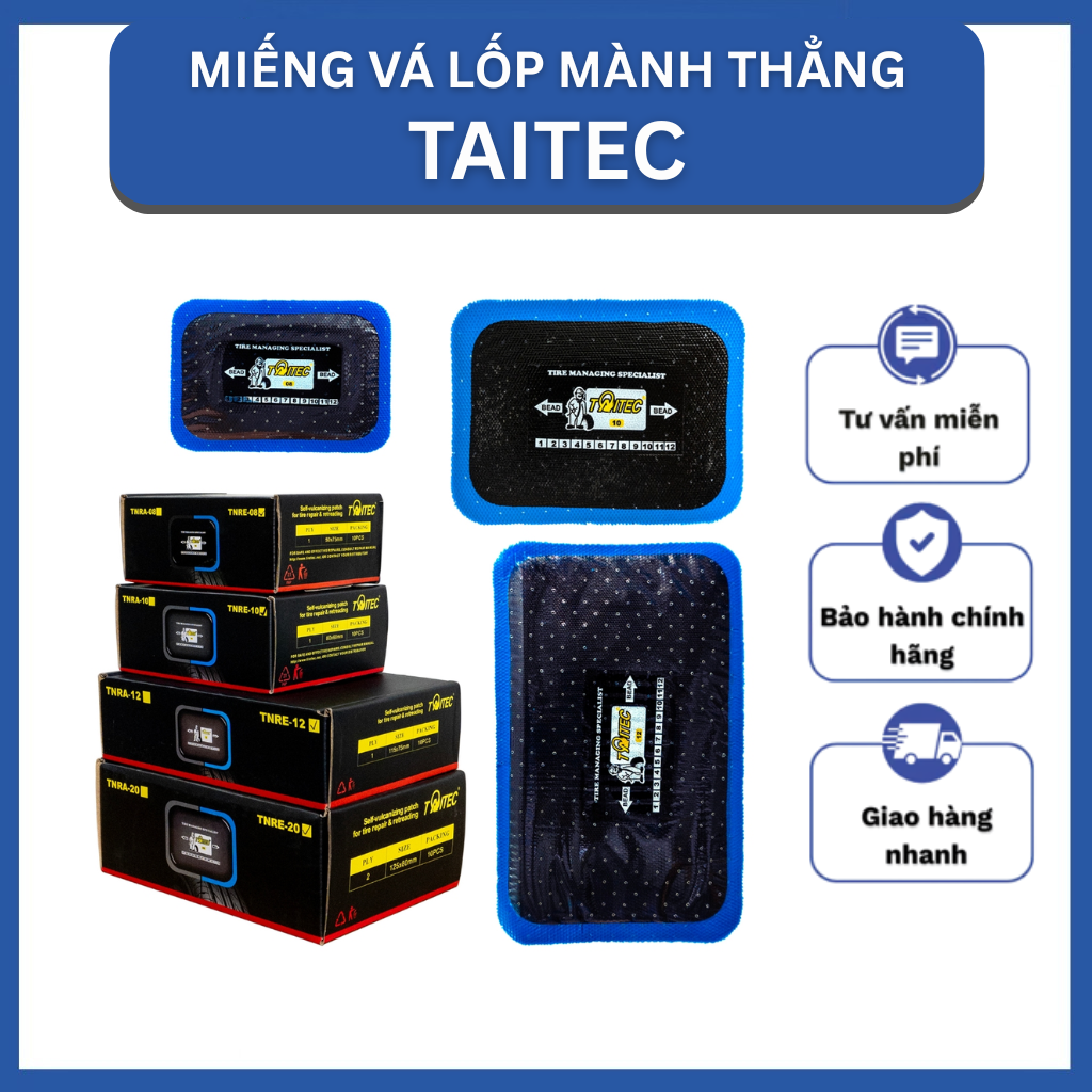 Sử dụng miếng vá lốp chuyên dụng TAITEC để tăng độ bám 