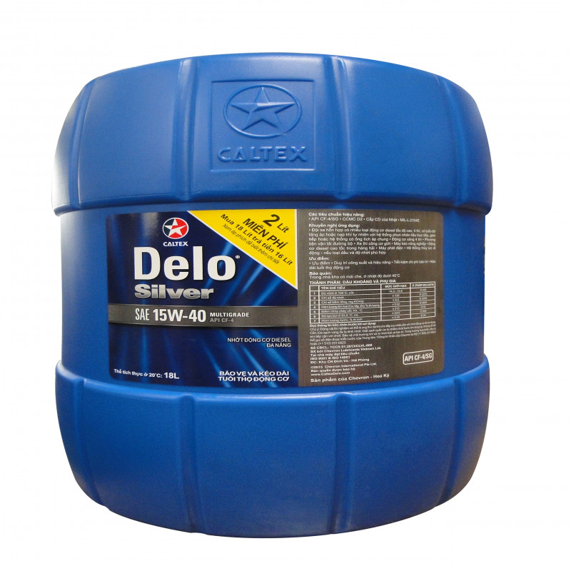Dầu động cơ Delo Silver Multigrade 15W40, 18 Lít (Diesel)