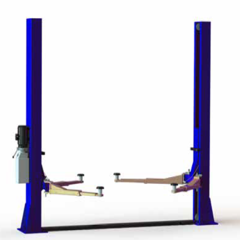Cầu nâng 2 trụ thủy lực không cổng 4 tấn (1 pha, màu xanh RAL 3166).