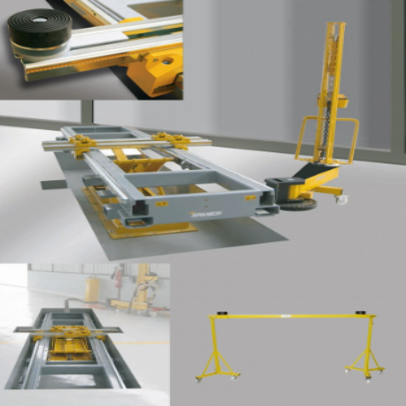 Bệ kéo nắn lắp chìm cho xe con, Tháp kéo 10 Tấn (Cầu nâng 5 Tấn).